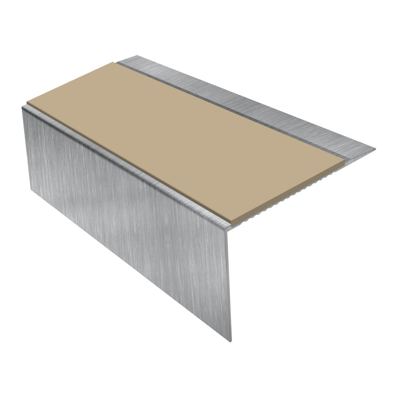 Square Ramp Back Aluminium Stair Nosing Single Channel | Length 2.44m x Tread 70mm