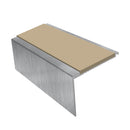 Heavy Duty Square Aluminium Stair Nosing with Single Insert, 3.22m Length, 50mm Riser, Slip-Resistant for Medium Carpets & Smooth Flooring