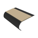 Bullnose Single Channel Aluminium Stair Nosing with Ramp Back Non-Slip PVC Inserts 70mm Tread 3.22m Length Ideal for Vinyl & Wood Flooring