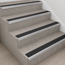 DDA stair nosing 67x55mm with black anti-slip insert for commercial stairs