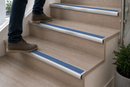 Anti-slip bullnose stair nosing with blue insert