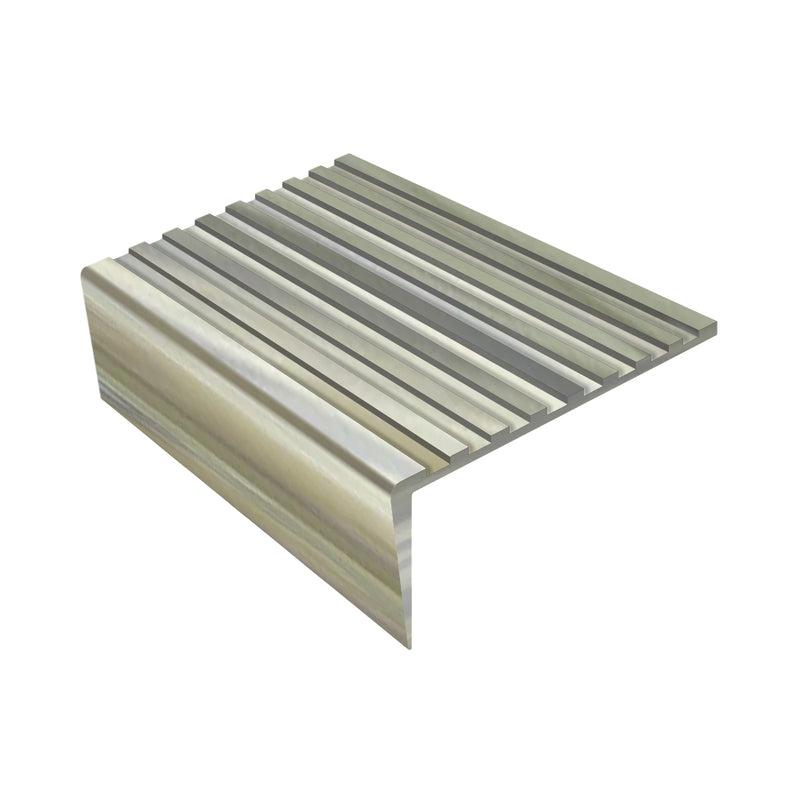 Castellated Square Aluminium Stair Nosing 3mm Gauge - Durable, Slip-Resistant Edge Protector for Vinyl, Lino & Carpets - 71mm Tread, 32mm Riser