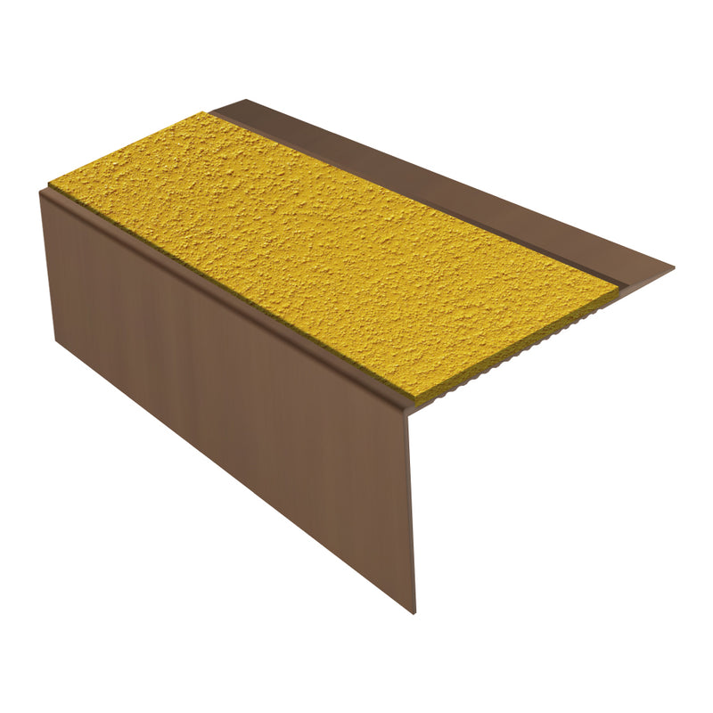 Square Ramp Back Aluminium Stair Nosing with MorGrip Inserts Heavy-Duty Profile 2.44m, 2.75m, 3.22m Lengths Slip-Resistant for Vinyl, Wood, LVT