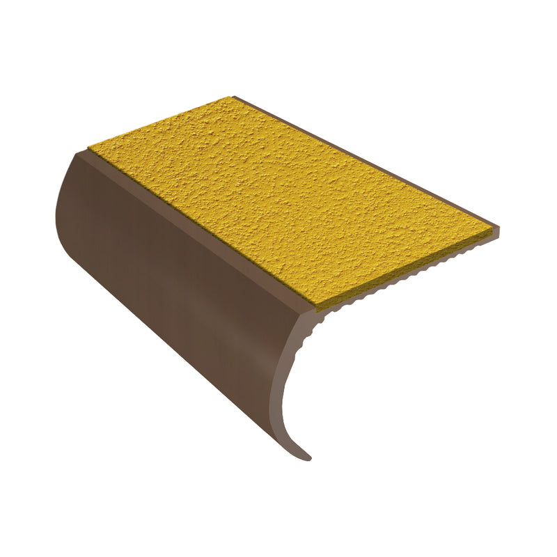 Bullnose Aluminium Stair Nosing with Slip-Resistant PVC Inserts 55mm Tread Ideal for Vinyl & Carpet 2.44m to 3.22m Lengths Indoor & Outdoor Use