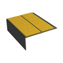 Rake Back Double Channel Aluminium Stair Nosing with MorGrip, 93mm Tread, Slip-Resistant PVC Inserts, Ideal for Vinyl & Lino Flooring, Multiple Lengths