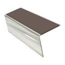 Rake Back Aluminium Stair Nosing 2.44m 56mm Tread PVC Insert