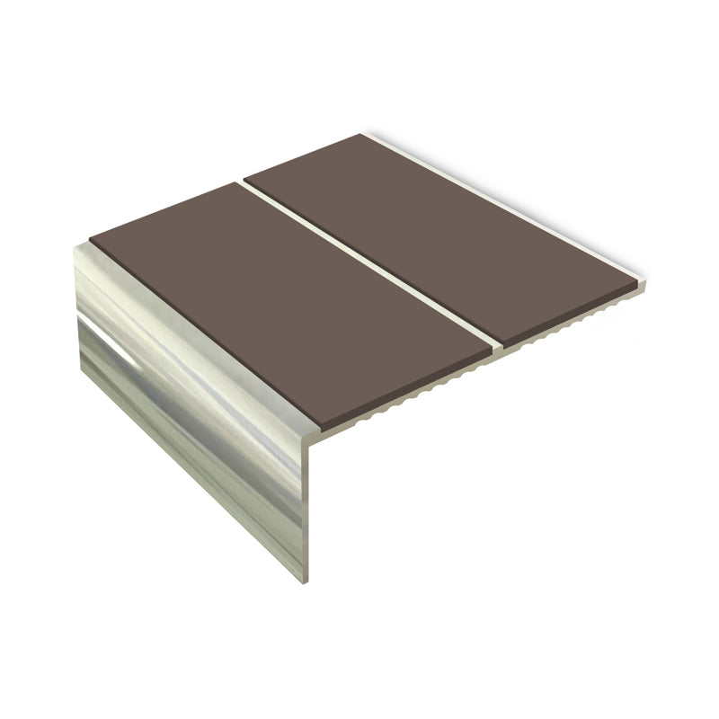 Premium Double Channel Aluminium Stair Nosing, 2.75m, Slip-Resistant PVC Inserts, 3.5mm Gauge, Ideal for Vinyl, Lino, Carpets, Durable & Safe