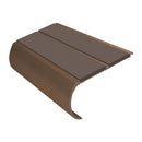 Brown aluminum bullnose anti-slip stair nosing with curved edge and ribbed surface for safety