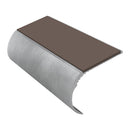 Bullnose aluminum stair nosing with slip-resistant PVC insert, 37mm riser profile for vinyl flooring