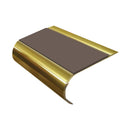 Bullnose Single Channel Aluminium Stair Nosing with Ramp Back Non-Slip PVC Inserts 70mm Tread 3.22m Length Ideal for Vinyl & Wood Flooring