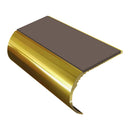 Bullnose aluminium stair nosing with slip-resistant PVC insert, 37mm riser profile for vinyl flooring