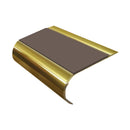 Bullnose Single Channel Aluminium Stair Nosing with Ramp Back Slip-Resistant PVC Inserts 70mm Tread 2.75m Length Compatible with Vinyl & Wood