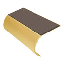 Bullnose aluminum stair nosing with slip-resistant PVC insert, 37mm profile for vinyl and carpet stairs