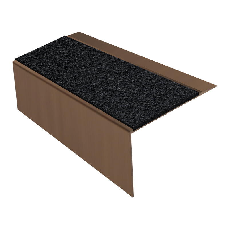 Square Ramp Back Aluminium Stair Nosing with MorGrip Inserts Heavy-Duty Profile 2.44m, 2.75m, 3.22m Lengths Slip-Resistant for Vinyl, Wood, LVT