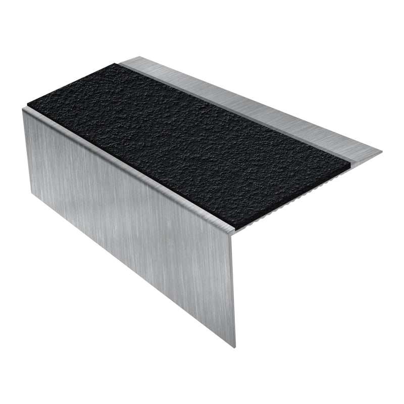 Square Ramp Back Aluminium Stair Nosing with MorGrip Inserts Heavy-Duty Profile 2.44m, 2.75m, 3.22m Lengths Slip-Resistant for Vinyl, Wood, LVT