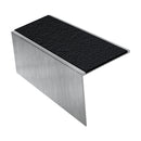 Square Aluminium Stair Nosing Single Channel with MorGrip & Exterior Inserts