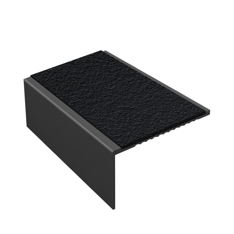 Non-Slip Weather-Resistant Square Aluminium Stair Nosing MorGrip Inserts 56mm Tread Durable & Stylish 2.44m, 2.75m, 3.22m Lengths