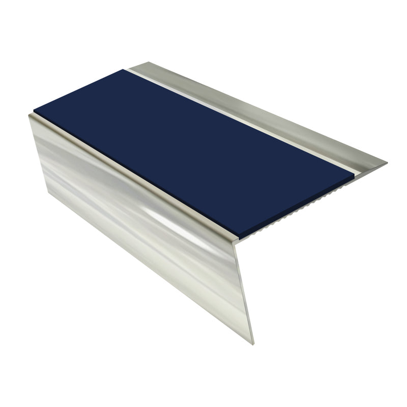 Rake Back Aluminium Stair Nosing 2.75m 70mm Tread Slip-Resistant Inserts Durable for Vinyl, LVT, Wood & Hard Flooring