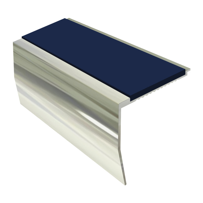 Heavy Duty Chevron Aluminium Stair Nosing 3.22m Single Insert 65mm Riser Slip-Resistant Durable for Medium Carpets & Smooth Flooring