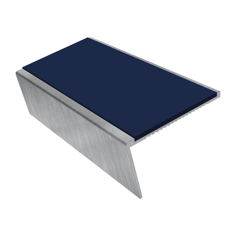 Rake Back Aluminium Stair Nosing 2.75m Slip-Resistant Inserts Ideal for Vinyl, Lino & Lightweight Carpets Riser 25mm, Tread 46mm