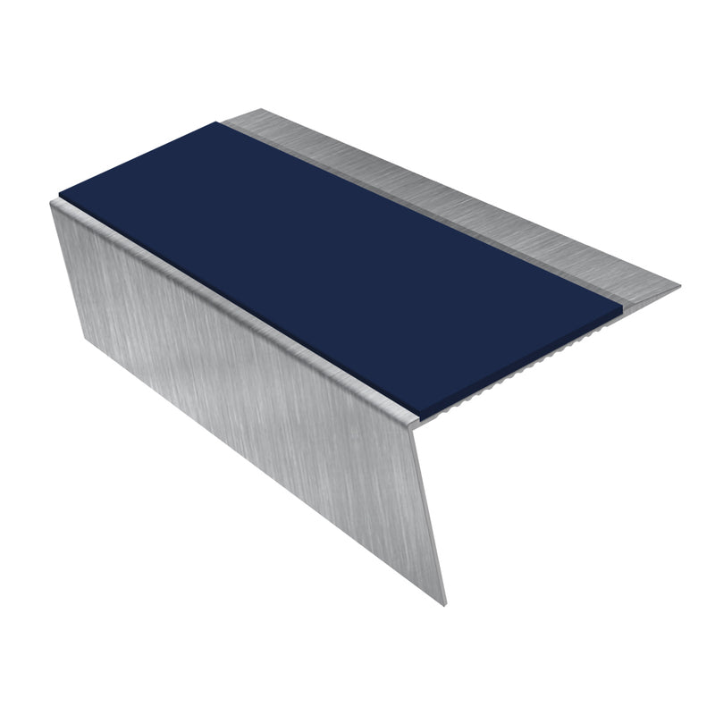 Rake Back Aluminium Stair Nosing 2.75m 70mm Tread Slip-Resistant Inserts Durable for Vinyl, LVT, Wood & Hard Flooring