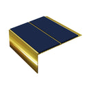 Square Double Channel Aluminium Stair Nosing with Ramp Back 3.22m Length Slip-Resistant PVC Inserts Ideal for Vinyl & Lino Flooring