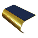 Bullnose aluminum stair nosing strip with slip-resistant PVC insert, 37mm riser height, 3.22m length