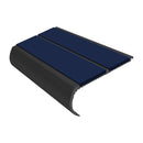 Dark blue PVC insert anti-slip bullnose stair nosing with black aluminum trim for heavy duty use