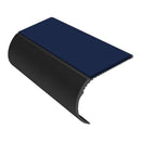 Bullnose aluminum stair nosing with slip-resistant PVC insert, 37mm riser profile for vinyl flooring
