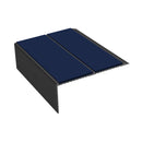 Rake Back Double Channel Aluminium Stair Nosing, 2.44m Length, 93mm Tread, Slip-Resistant PVC Inserts, Ideal for Vinyl & Lino Flooring, Durable & Stylish