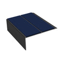 Rake Back Double Channel Aluminium Stair Nosing, 2.75m Length, 93mm Tread, Slip-Resistant PVC Inserts, Ideal for Vinyl & Lino Flooring, Durable & Stylish