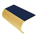 Silver bullnose aluminum stair nosing with black slip-resistant PVC insert, 37mm riser height, 3.22m length