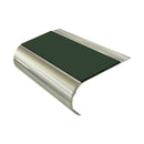 Bullnose Single Channel Aluminium Stair Nosing with Ramp Back Slip-Resistant PVC Inserts 70mm Tread 2.44m Length Compatible with Vinyl & Wood