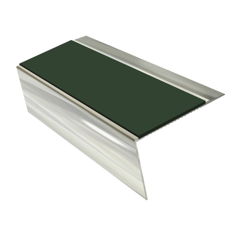 Rake Back Aluminium Stair Nosing 2.75m 70mm Tread Slip-Resistant Inserts Durable for Vinyl, LVT, Wood & Hard Flooring