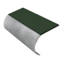 Bullnose aluminum stair nosing with black PVC insert, 37mm riser height, slip-resistant surface for vinyl floors
