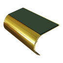 Bullnose aluminum stair nosing with black slip-resistant PVC insert, 37mm riser profile for vinyl flooring