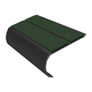 Heavy duty bullnose anti slip stair nosing in dark green with black aluminum base, 53mm width