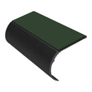 Bullnose aluminium stair nosing with 37mm riser and slip-resistant PVC insert for vinyl and carpet floors