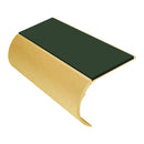 Bullnose aluminum stair nosing with slip-resistant PVC insert, 37mm riser height, suitable for vinyl flooring