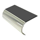 Bullnose aluminum stair nosing with slip-resistant PVC insert, 37mm riser profile for vinyl flooring