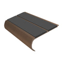 Anti slip bullnose stair nosing in dark grey with bronze trim, heavy duty aluminum construction