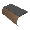 Bullnose aluminum stair nosing with slip-resistant PVC insert, 37mm riser height for vinyl flooring