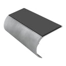 Bullnose aluminum stair nosing with slip-resistant PVC insert, 37mm riser profile for vinyl flooring