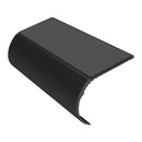 Silver bullnose aluminum stair nosing with slip-resistant PVC insert, 37mm riser height for vinyl carpets