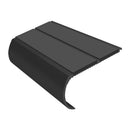 Dark grey aluminium bullnose anti slip stair nosing with dual insert strips, 53mm width profile