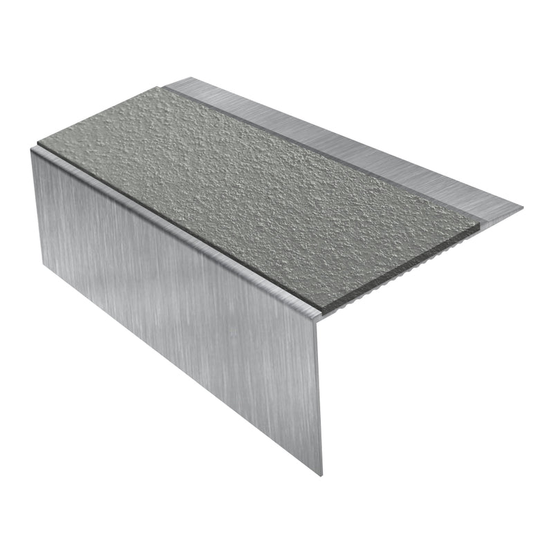 Square Ramp Back Aluminium Stair Nosing with MorGrip Inserts Heavy-Duty Profile 2.44m, 2.75m, 3.22m Lengths Slip-Resistant for Vinyl, Wood, LVT