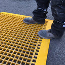 GRP Grating Ramp - Fibreglass Anti-Slip Ramp, 125mm Wide, 90mm Front Section, Prevents Trips & Falls, Ideal for Industrial & Commercial Use