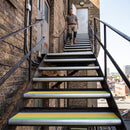 Close-up of the anti-slip tread on 71x55mm aluminium stair nosing