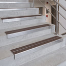 Commercial stair nosing 85x32mm with double anti-slip PVC insert profile