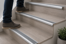 Anti-slip bullnose stair nosing with grey insert